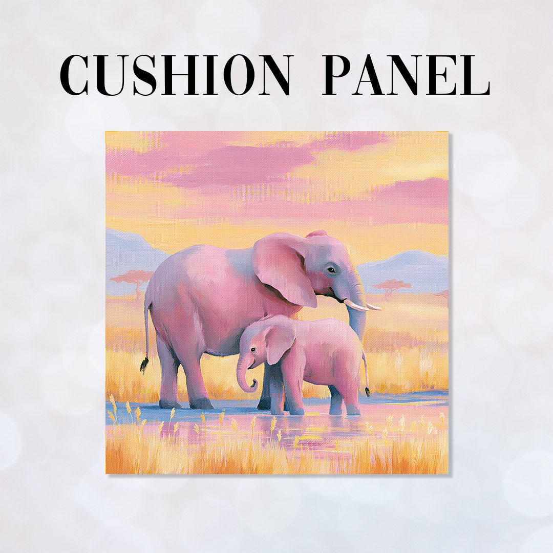 CUSHION Panel Pastel Elephants CP-1098