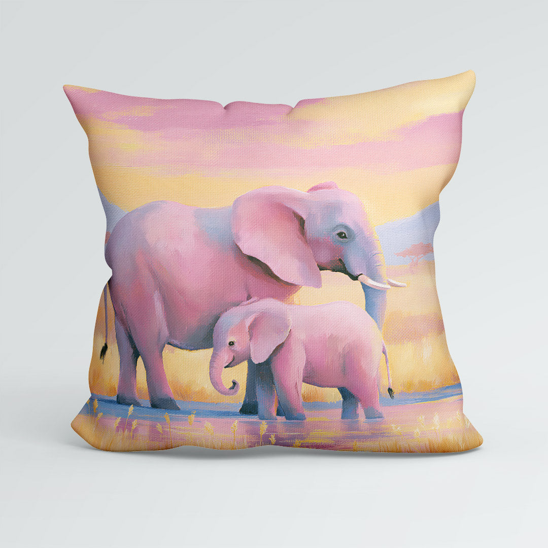 CUSHION Panel Pastel Elephants CP-1098