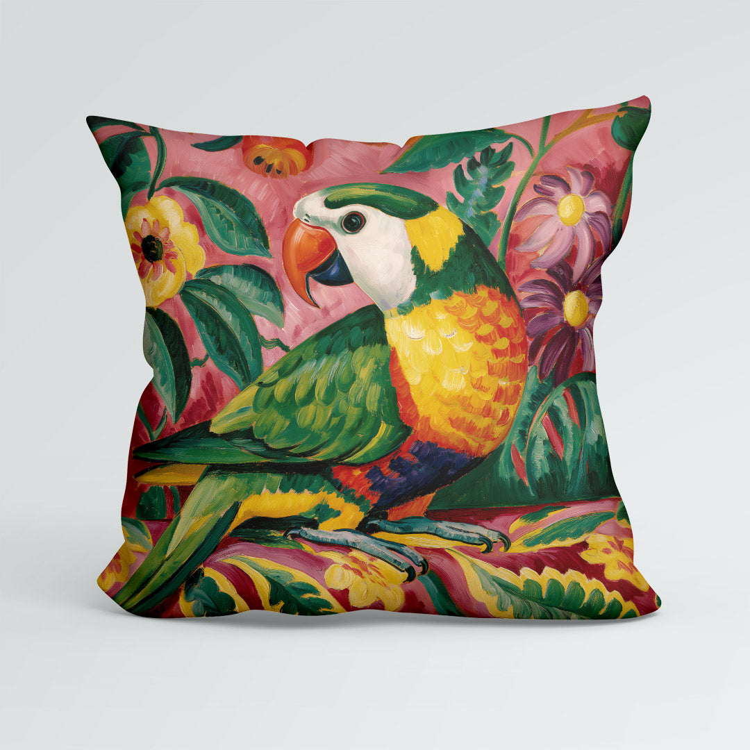 CUSHION Panel Painted Parrot 2 CP-1107