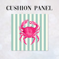 CUSHION Panel Pink Crab Mint Stripes CP-1109