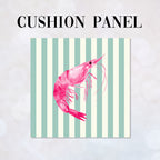 CUSHION Panel Pink Shrimp Mint Stripes CP-1111