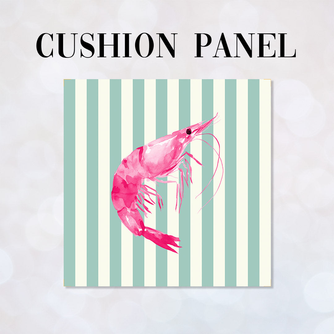 CUSHION Panel Pink Shrimp Mint Stripes CP-1111