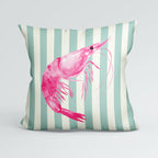 CUSHION Panel Pink Shrimp Mint Stripes CP-1111