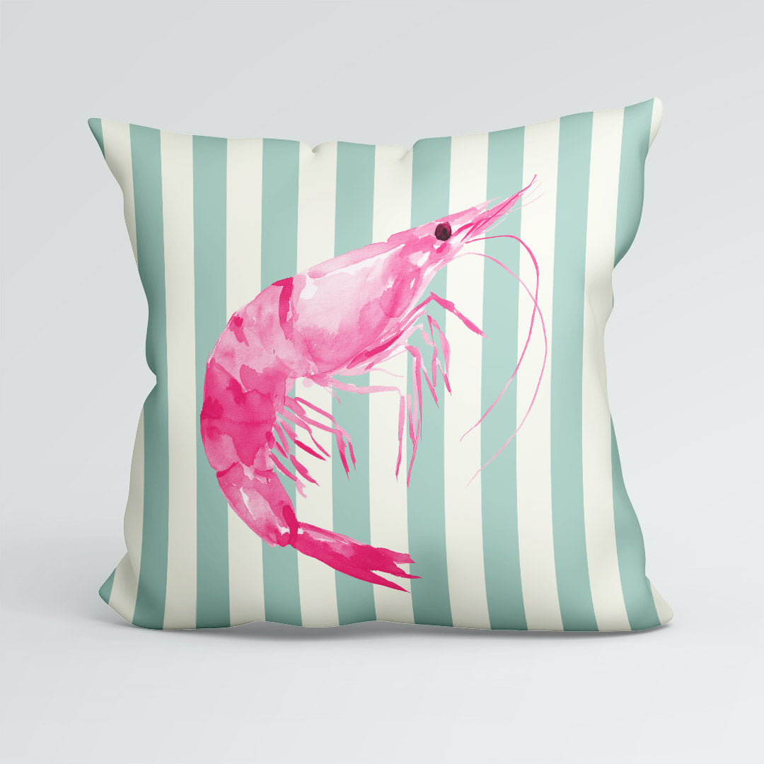 CUSHION Panel Pink Shrimp Mint Stripes CP-1111