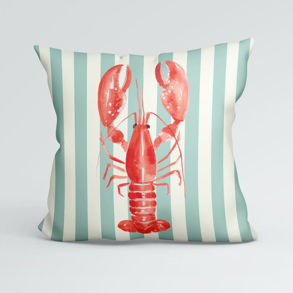 CUSHION Panel Red Lobster Mint Stripes CP-1113