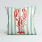 CUSHION Panel Red Lobster Mint Stripes CP-1113