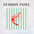 CUSHION Panel Red Shrimp Mint Stripes CP-1114