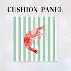 CUSHION Panel Red Shrimp Mint Stripes CP-1114