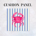 CUSHION Panel Pink Crab Blue Stripes CP-1118