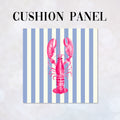 CUSHION Panel Pink Lobster Blue Stripes CP-1119