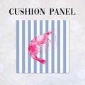 CUSHION Panel Pink Shrimp Blue Stripes CP-1120