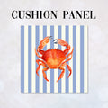 CUSHION Panel Red Crab Blue Stripes CP-1121