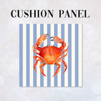 CUSHION Panel Red Crab Blue Stripes CP-1121