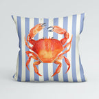 CUSHION Panel Red Crab Blue Stripes CP-1121