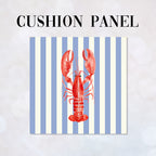 CUSHION Panel Red Lobster Blue Stripes CP-1122