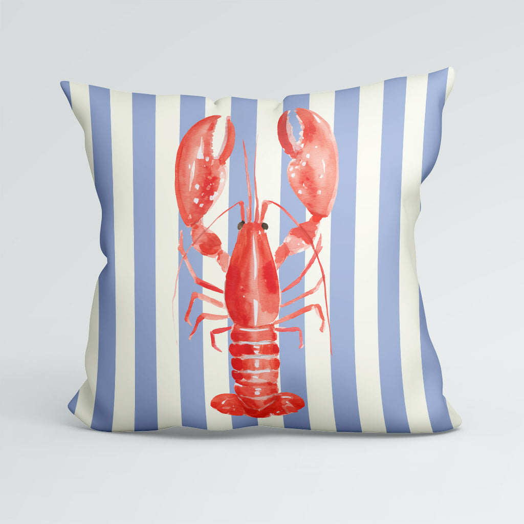 CUSHION Panel Red Lobster Blue Stripes CP-1122