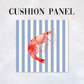 CUSHION Panel Red Shrimp Blue Stripes CP-1123