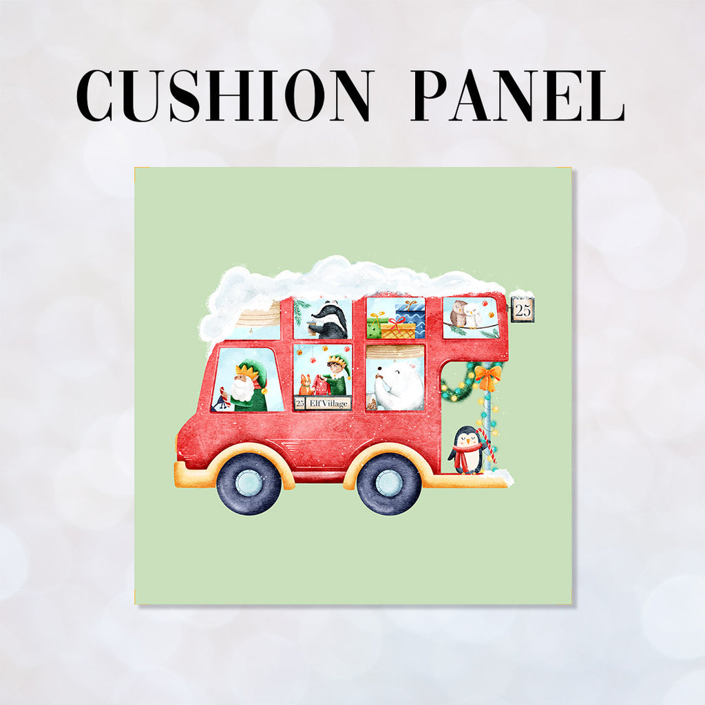 CUSHION Panel Christmas Bus CP-1397