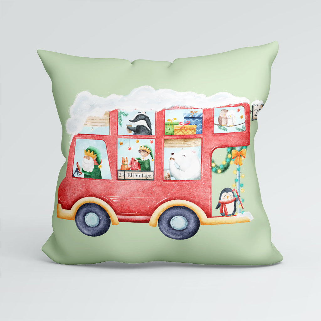 CUSHION Panel Christmas Bus CP-1397
