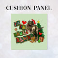 CUSHION Panel Christmas Dinosaur Mint CP-1399