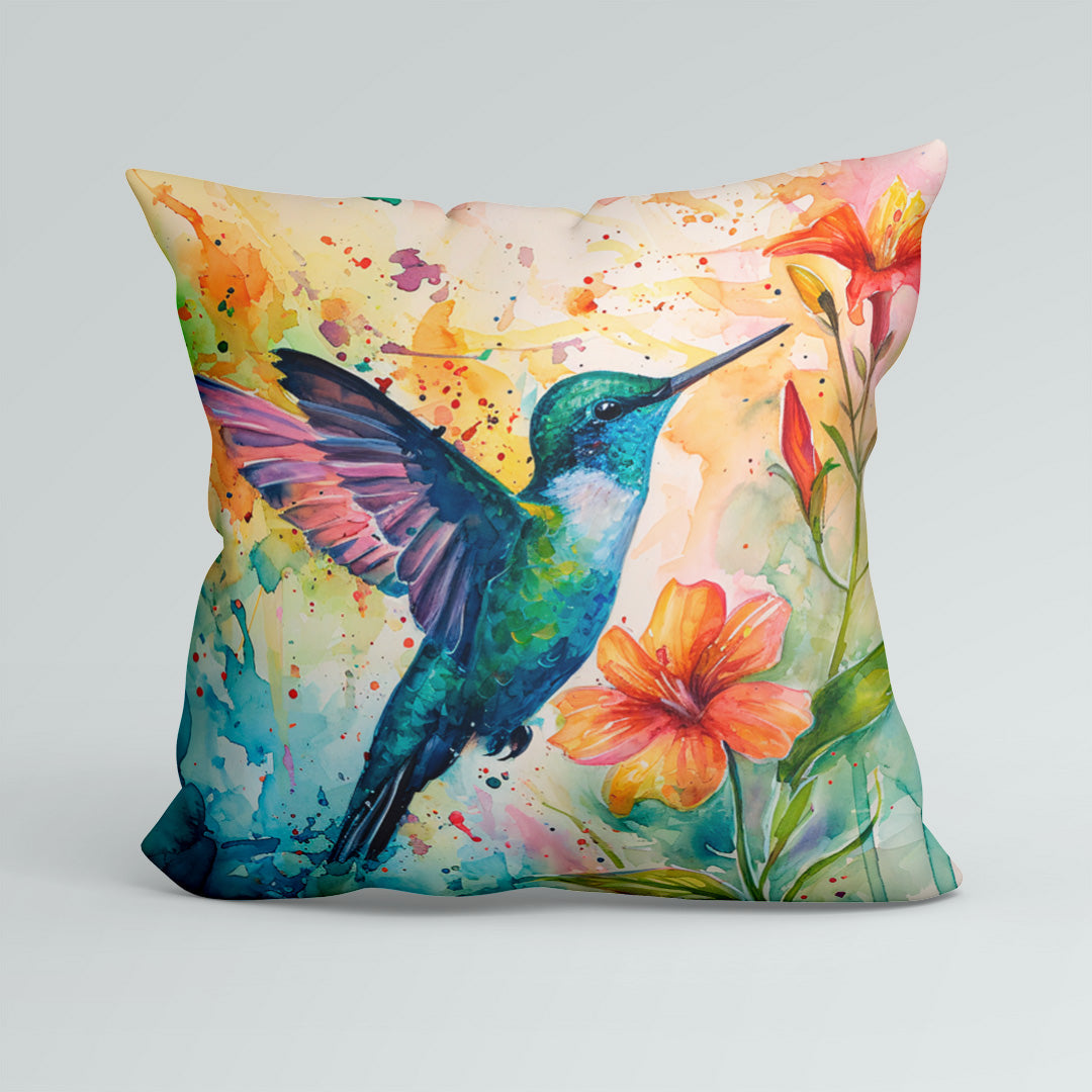 CUSHION Panel Hummingbird and Flowers CP-140