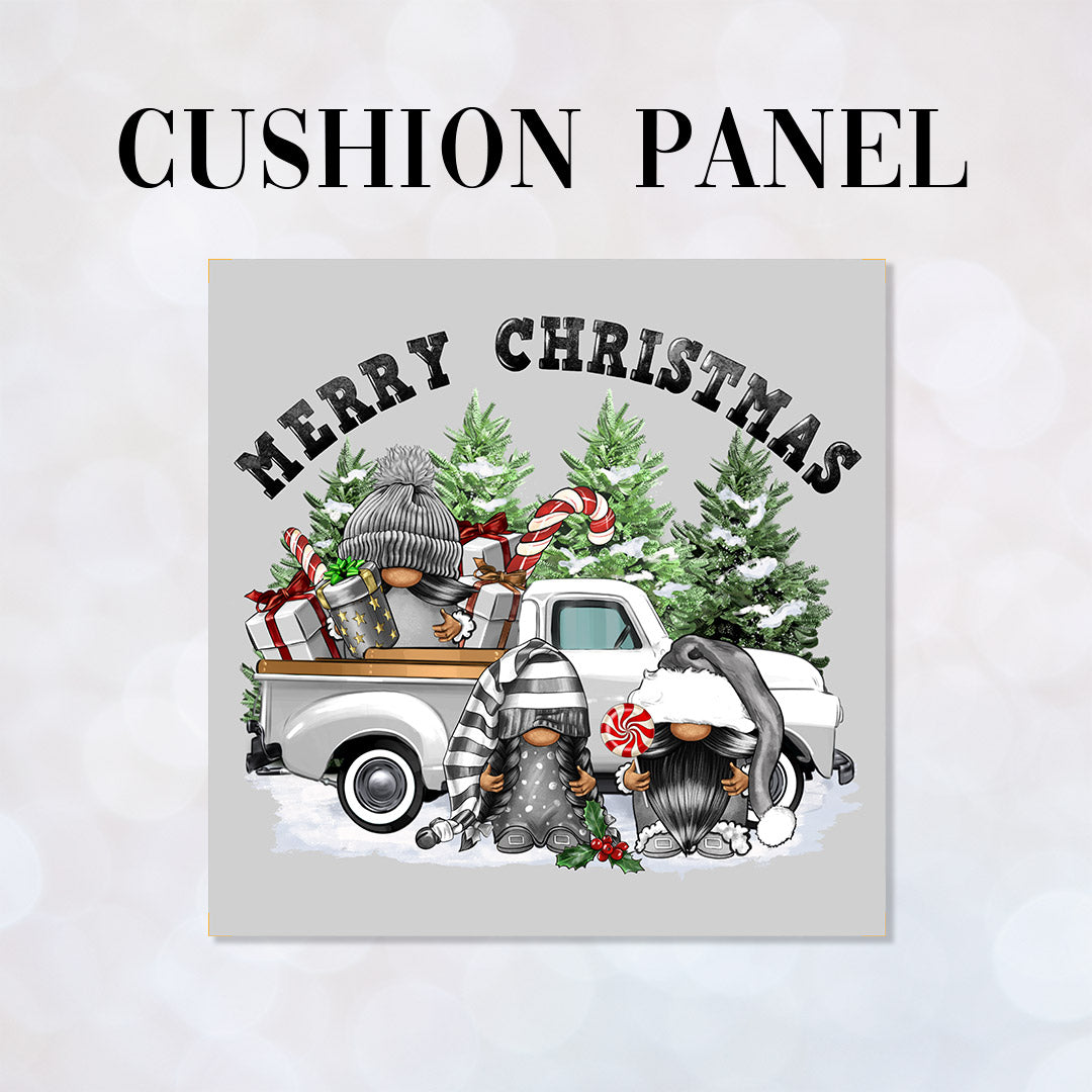 CUSHION Panel Christmas Gnomes Grey CP-1402