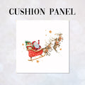 CUSHION Panel Santa and Reindeer White CP-1405