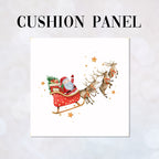 CUSHION Panel Santa and Reindeer White CP-1405