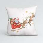 CUSHION Panel Santa and Reindeer White CP-1405