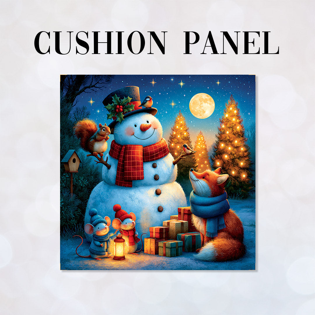 CUSHION Panel Snowman and Animals CP-1407