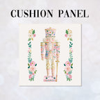 CUSHION Panel Pastel Floral Nutcracker CP-1432