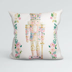 CUSHION Panel Pastel Floral Nutcracker CP-1432