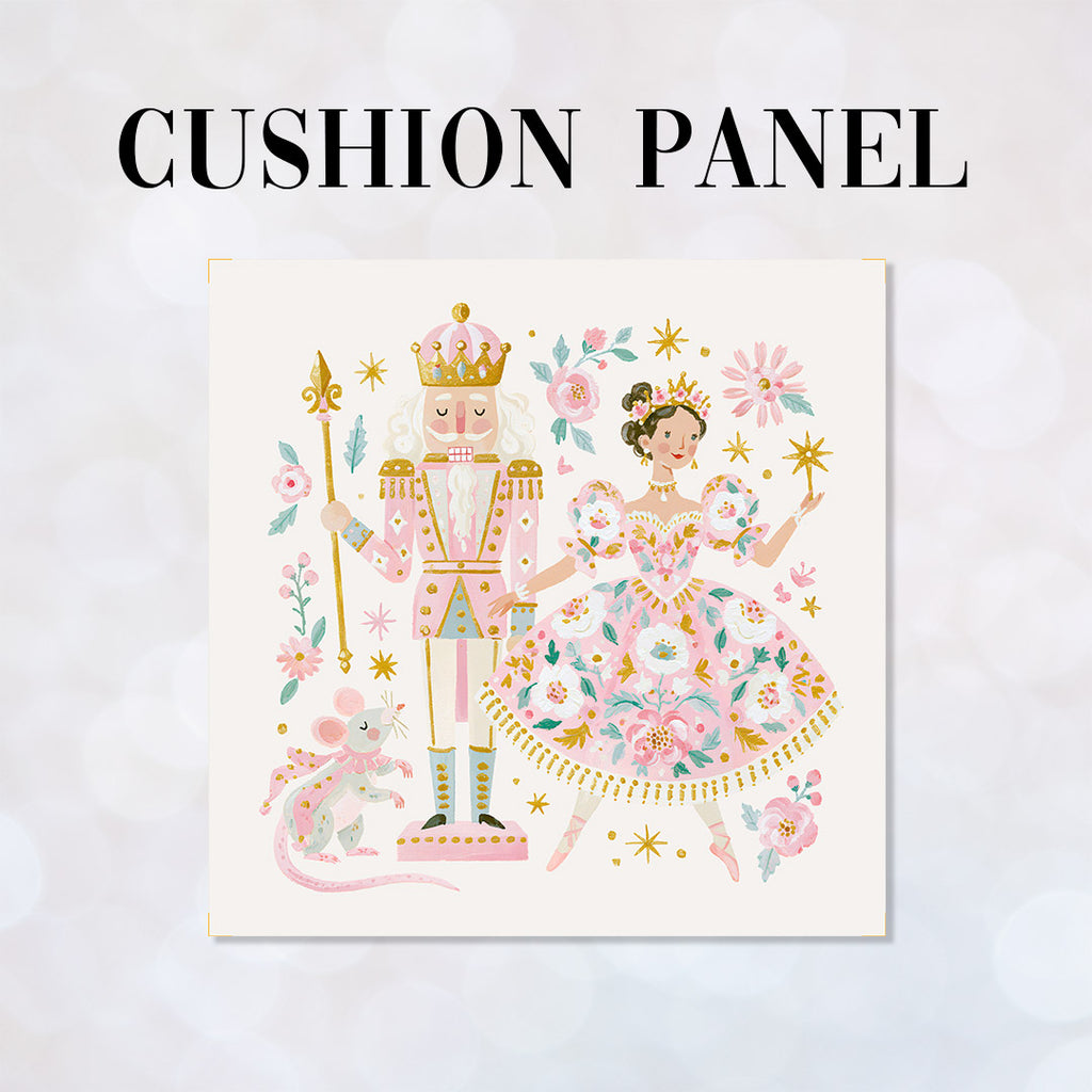 CUSHION Panel Pastel Nutcracker and Ballerina CP-1433