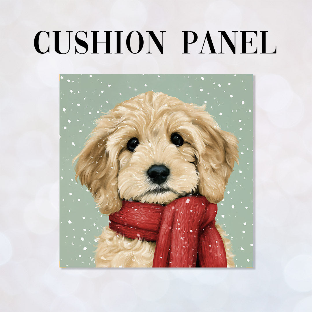 CUSHION Panel Winter Cockapoo CP-1434