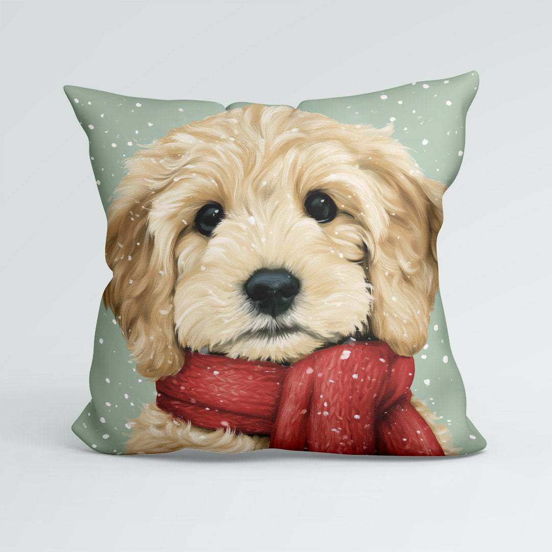 CUSHION Panel Winter Cockapoo CP-1434