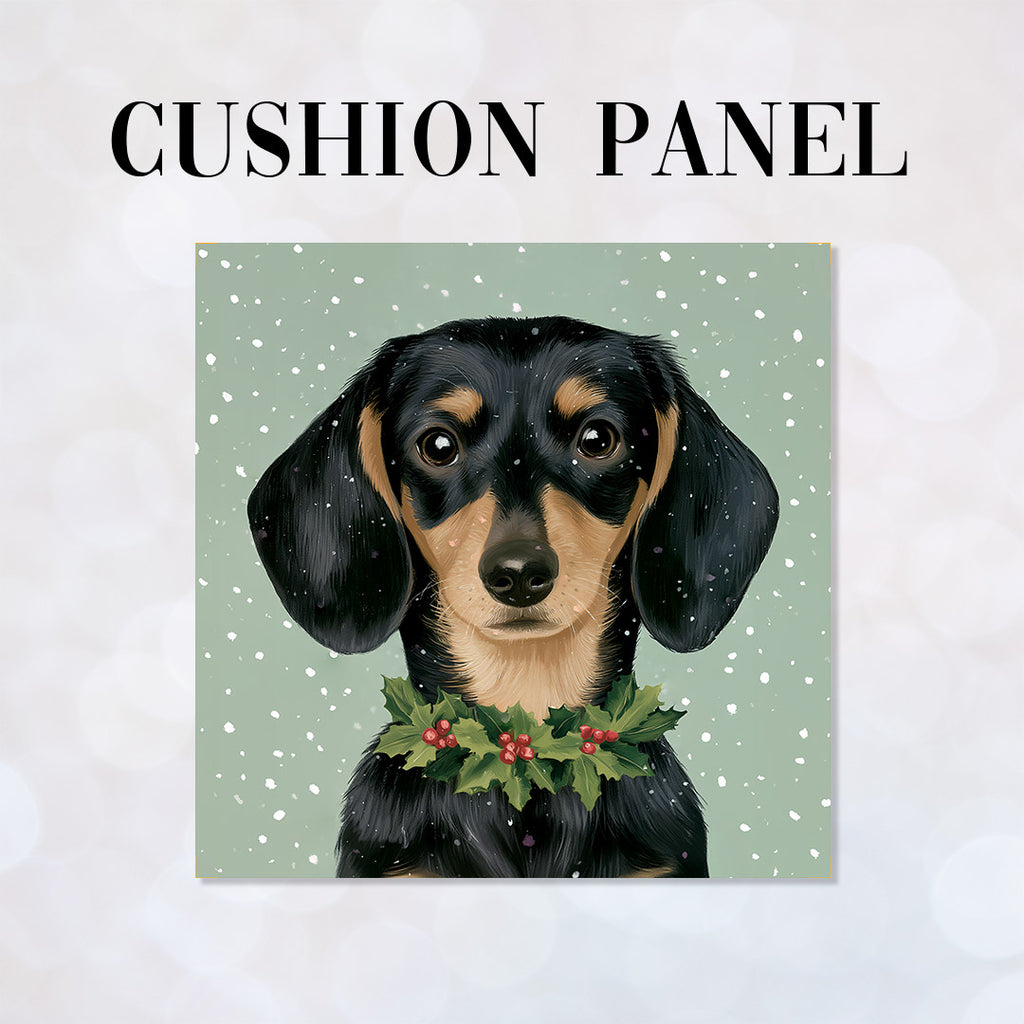 CUSHION Panel Winter Dachshund CP-1435