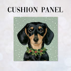 CUSHION Panel Winter Dachshund CP-1435