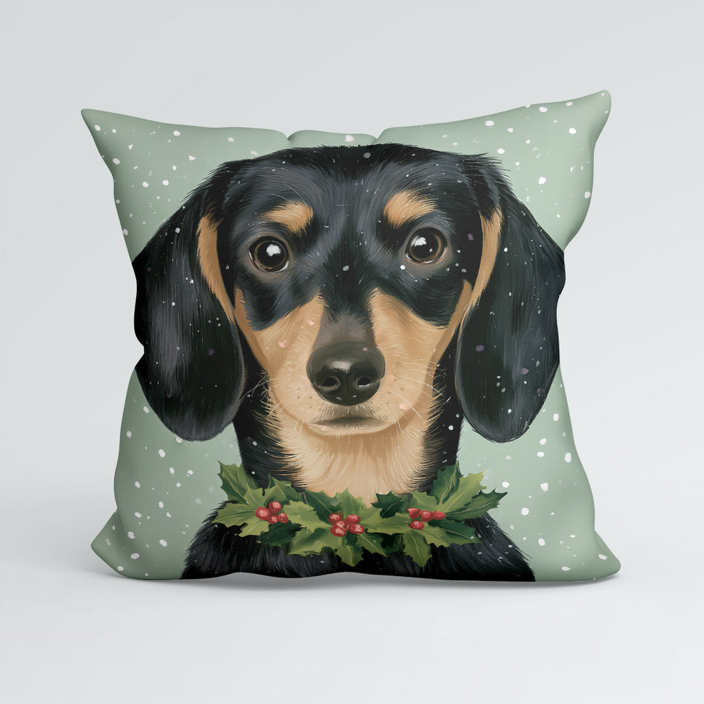 CUSHION Panel Winter Dachshund CP-1435