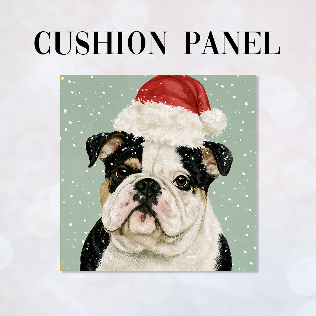 CUSHION Panel Winter English Bulldog CP-1436