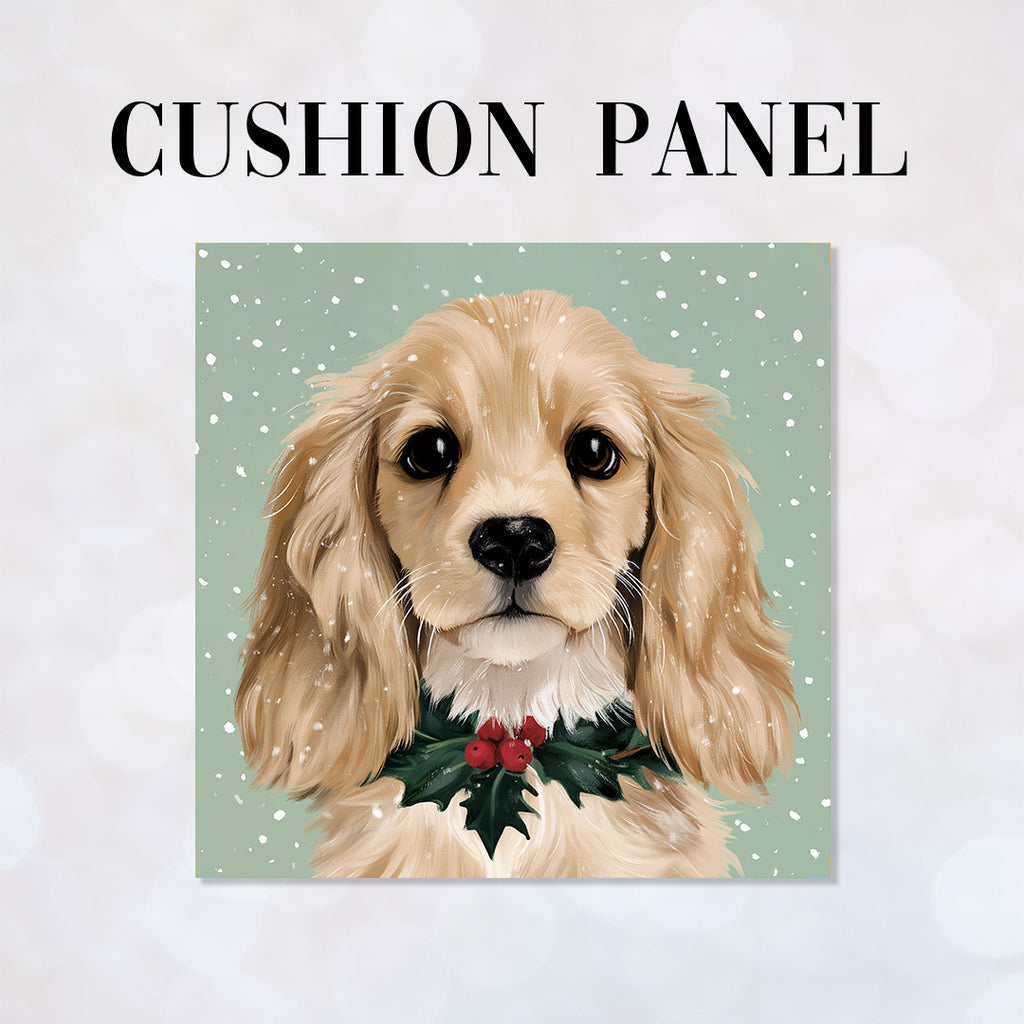 CUSHION Panel Winter Tan Spaniel CP-1437