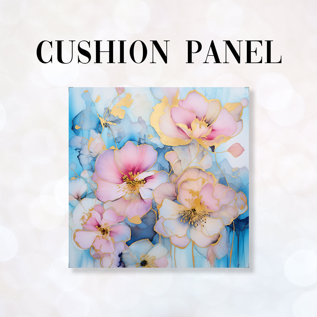 CUSHION Panel Abstract Ink Flowers 6 CP-144
