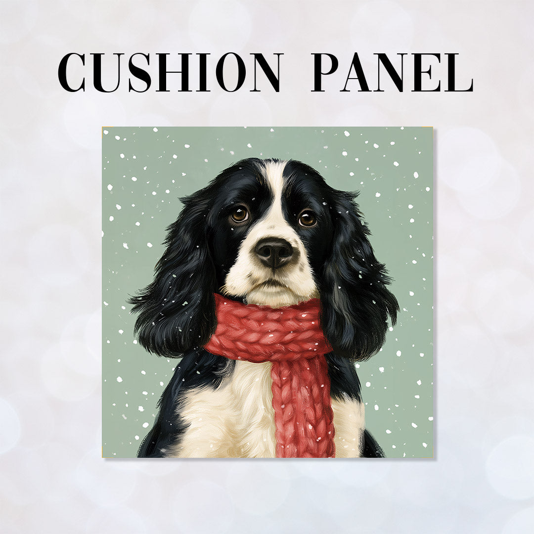 CUSHION Panel Winter Spaniel CP-1441