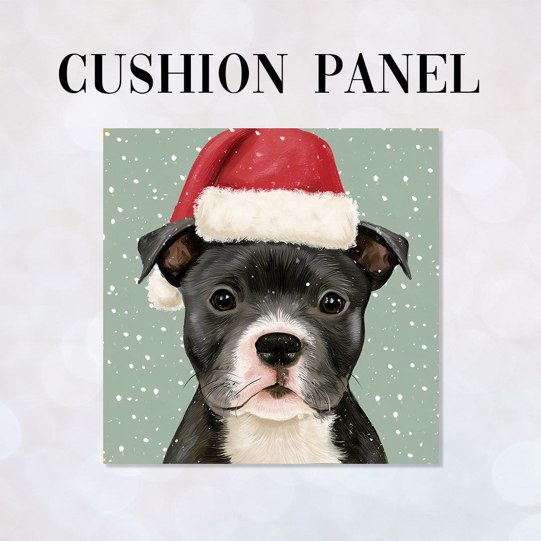 CUSHION Panel Winter Staffordshire Bull Terrier CP-1442