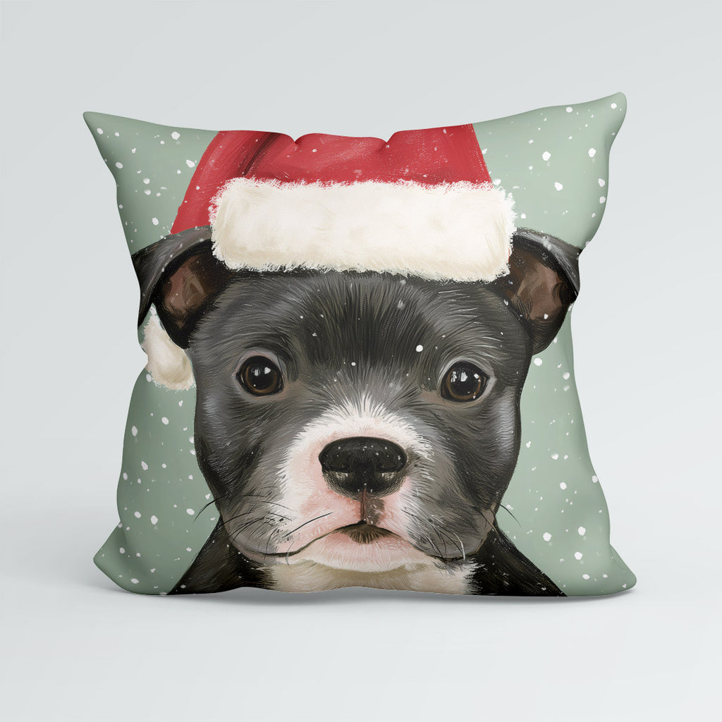 CUSHION Panel Winter Staffordshire Bull Terrier CP-1442