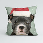 CUSHION Panel Winter Staffordshire Bull Terrier CP-1442