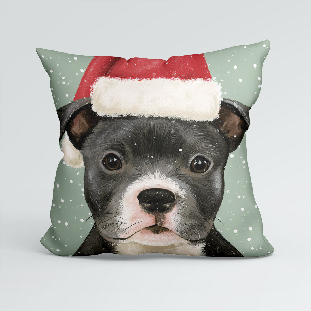 CUSHION Panel Winter Staffordshire Bull Terrier CP-1442