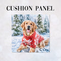 CUSHION Panel Winter Golden Retriever CP-1443