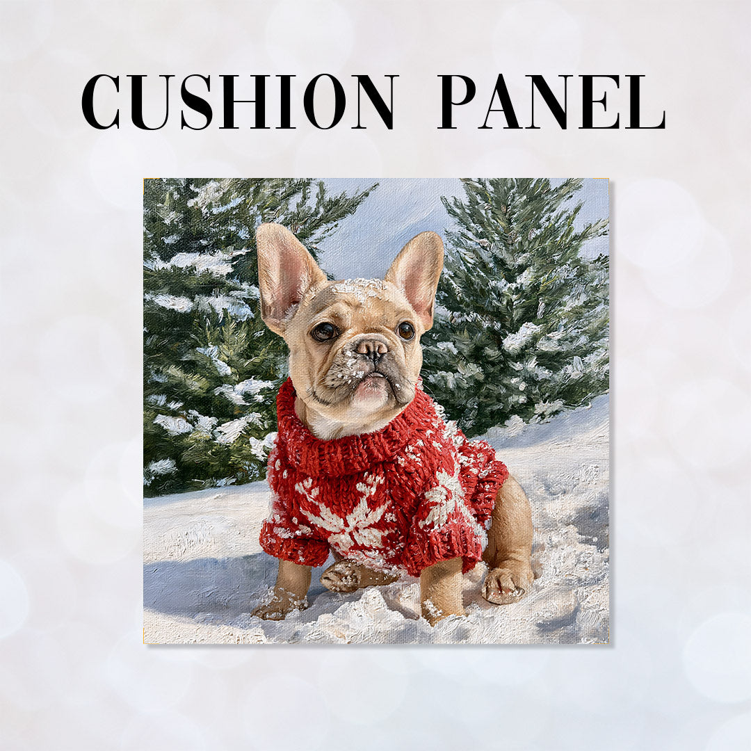 CUSHION Panel Winter French Bulldog CP-1445