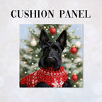 CUSHION Panel Christmas Scottish Terrier CP-1447