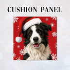 CUSHION Panel Christmas Border Collie CP-1448